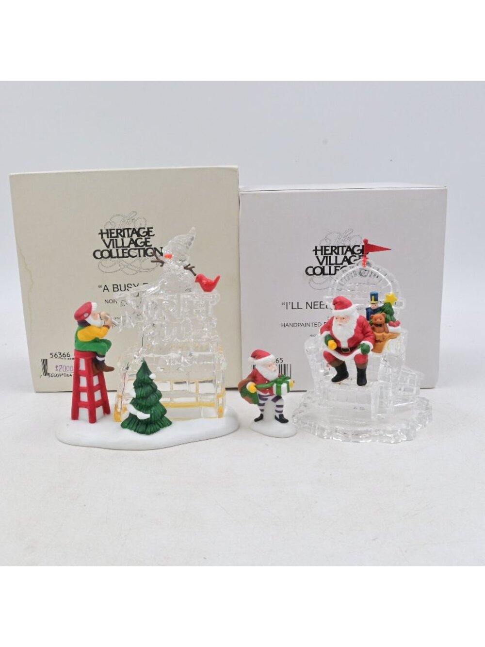 Department 56 North Pole A Busy Elf & I'll Need More Toys Village 56366 56365